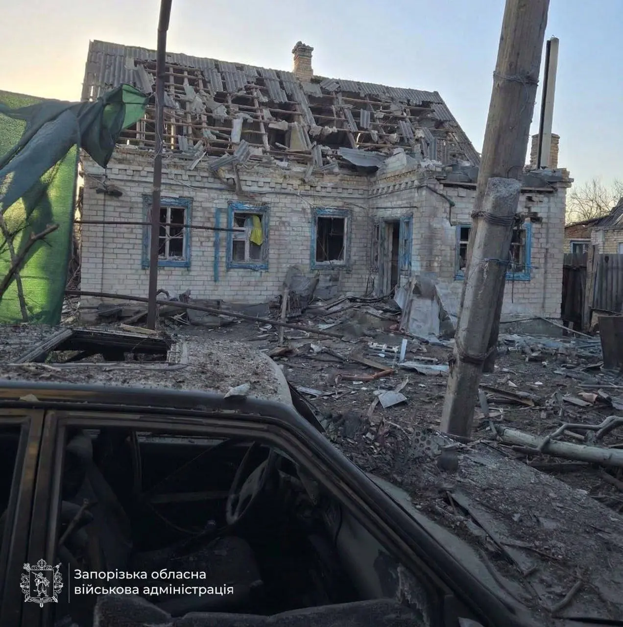 Λεζάντα φωτογραφίας: Συνέπειες ρωσικής επίθεσης στη Ζαπορίζια, στις 27 Απριλίου 2026. (Περιφερειακή Στρατιωτική Διοίκηση Ζαπορίζια)