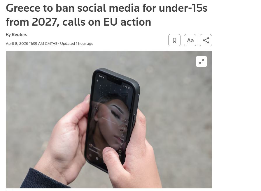 Ελλάδα, «Age Ban», social media, reuters