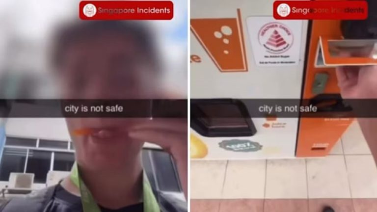 Ο Ντιντιέ Γκασπάρ Οουέν Μαξιμιλιέν, screenshot από το βίντεο που μοιράστηκε από το συμβάν, με επιγραφή "Η πόλη δεν είναι ασφαλής"