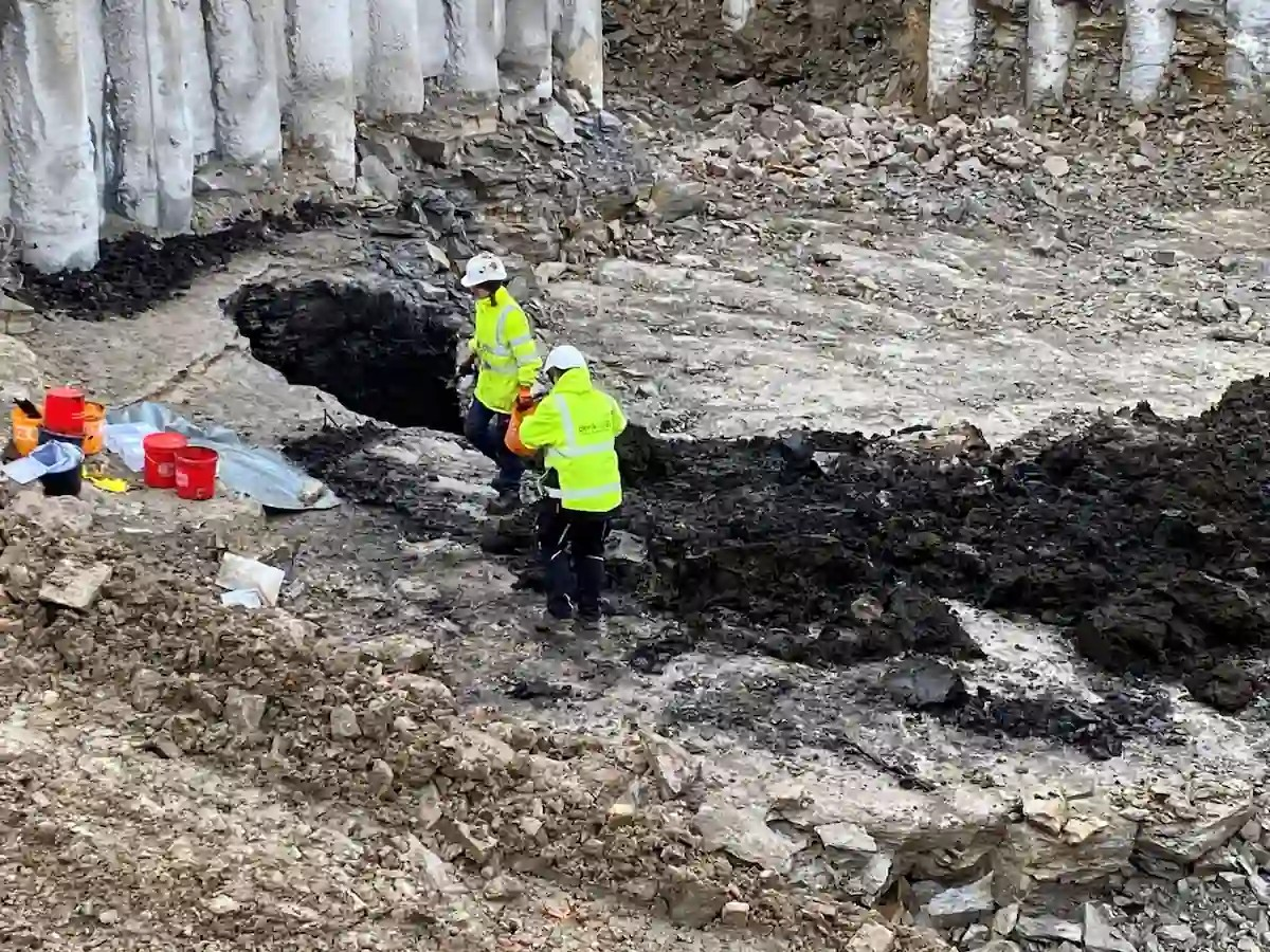 Άποψη από τα βόρεια της μεσαιωνικής λατρίνας κατά τη διάρκεια της ανασκαφής. Πηγή: LWL/ Sveva Gai