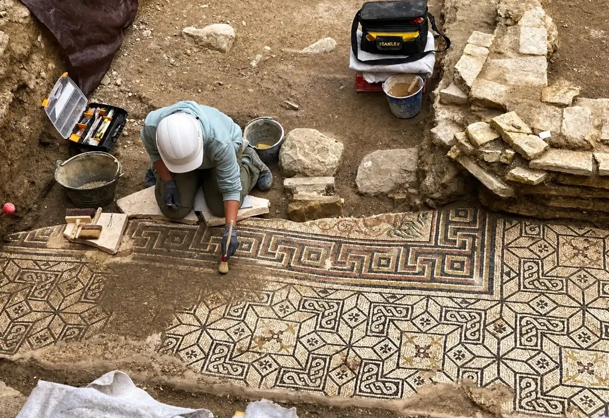 Αρχαίο ρωμαϊκό μωσαϊκό 2.000 Ετών ανακαλύφθηκε σε ανακαίνιση δημαρχείου