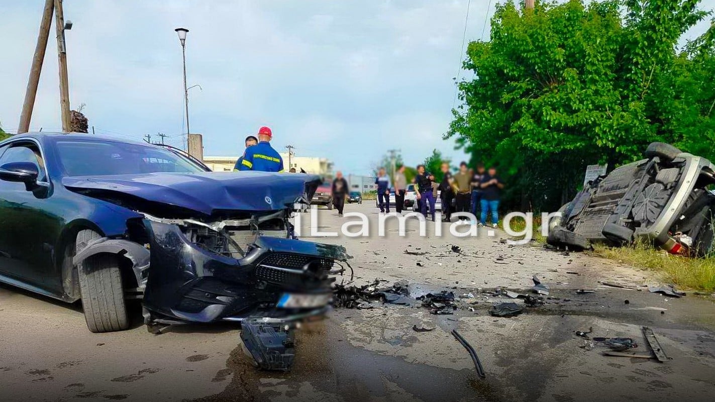 Λαμία: Δύο τραυματίες σε σφοδρή πλαγιομετωπική σύγκρουση αυτοκινήτων – Δείτε φωτογραφίες και βίντεο