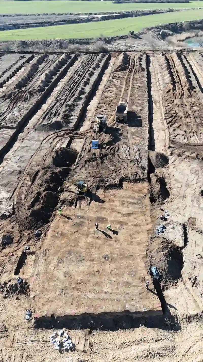 Αεροπορική άποψη των ανασκαφών. Πηγή: LfA