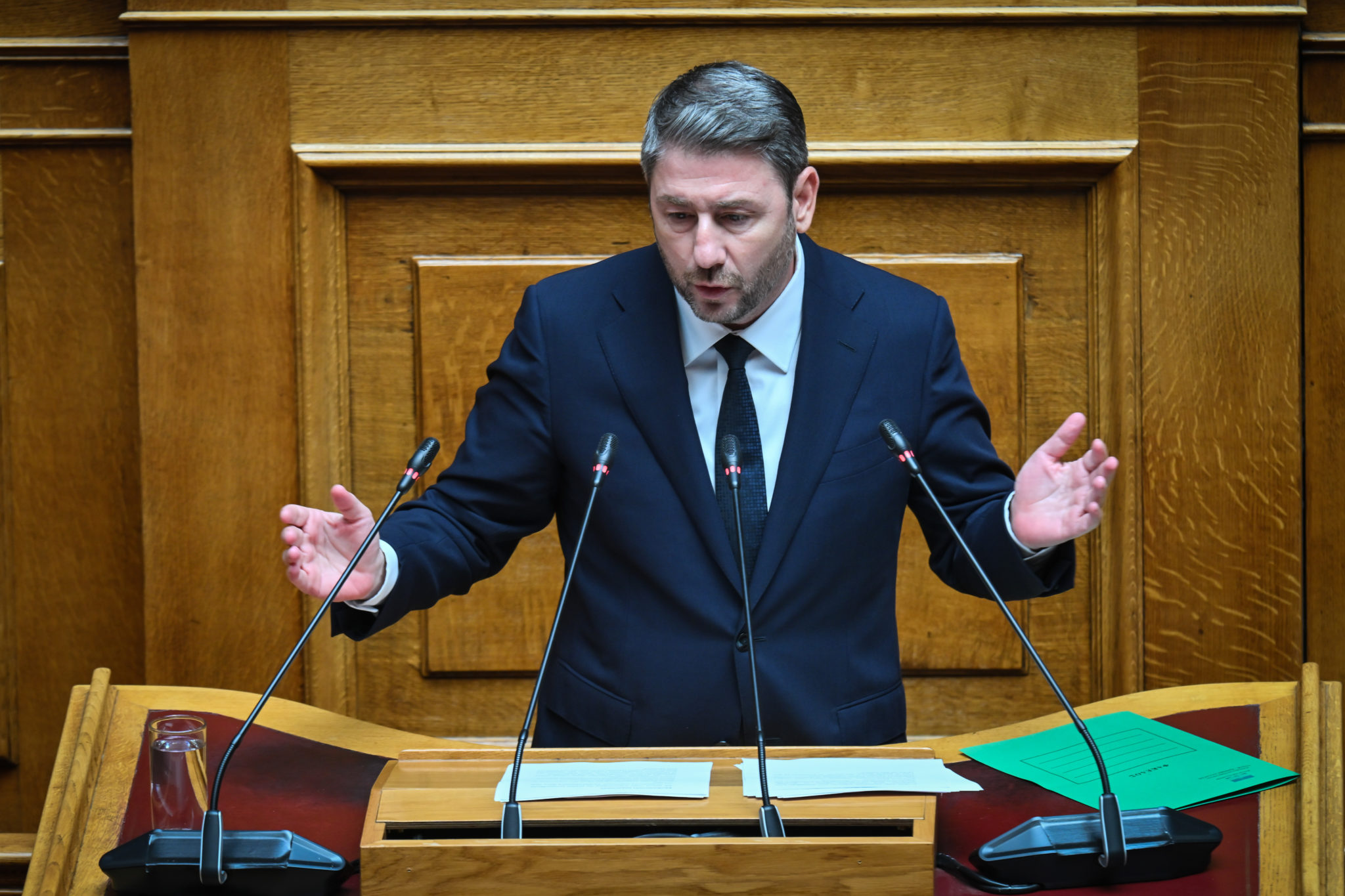 Ο Νίκος Ανδρουλάκης από το βήμα της Βουλής