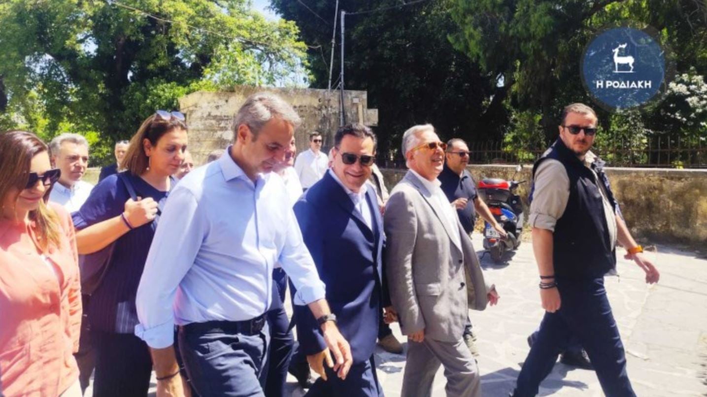 Έφτασε στη Ρόδο ο Κυριάκος Μητσοτάκης