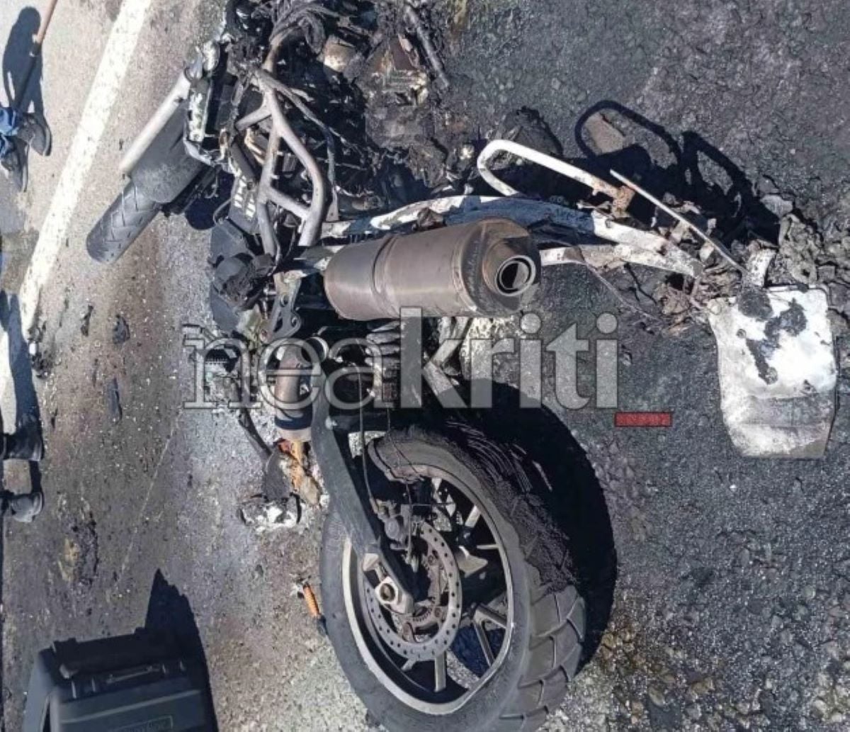 Τροχαίο-σοκ στο Ηράκλειο: 55χρονος μοτοσικλετιστής τυλίχθηκε στις φλόγες
