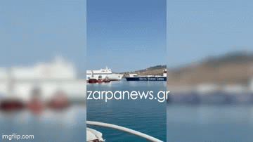 Βίντεο: Η στιγμή που τα δύο πλοία συγκρούονται μέσα στο λιμάνι της Σούδας
