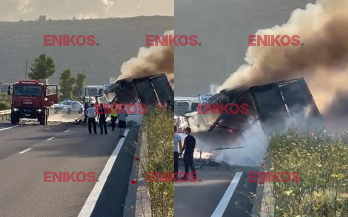 Τραγωδία στη Φθιώτιδα: Ένας νεκρός από το τροχαίο στην Εθνική Οδό με τα 2 φορτηγά