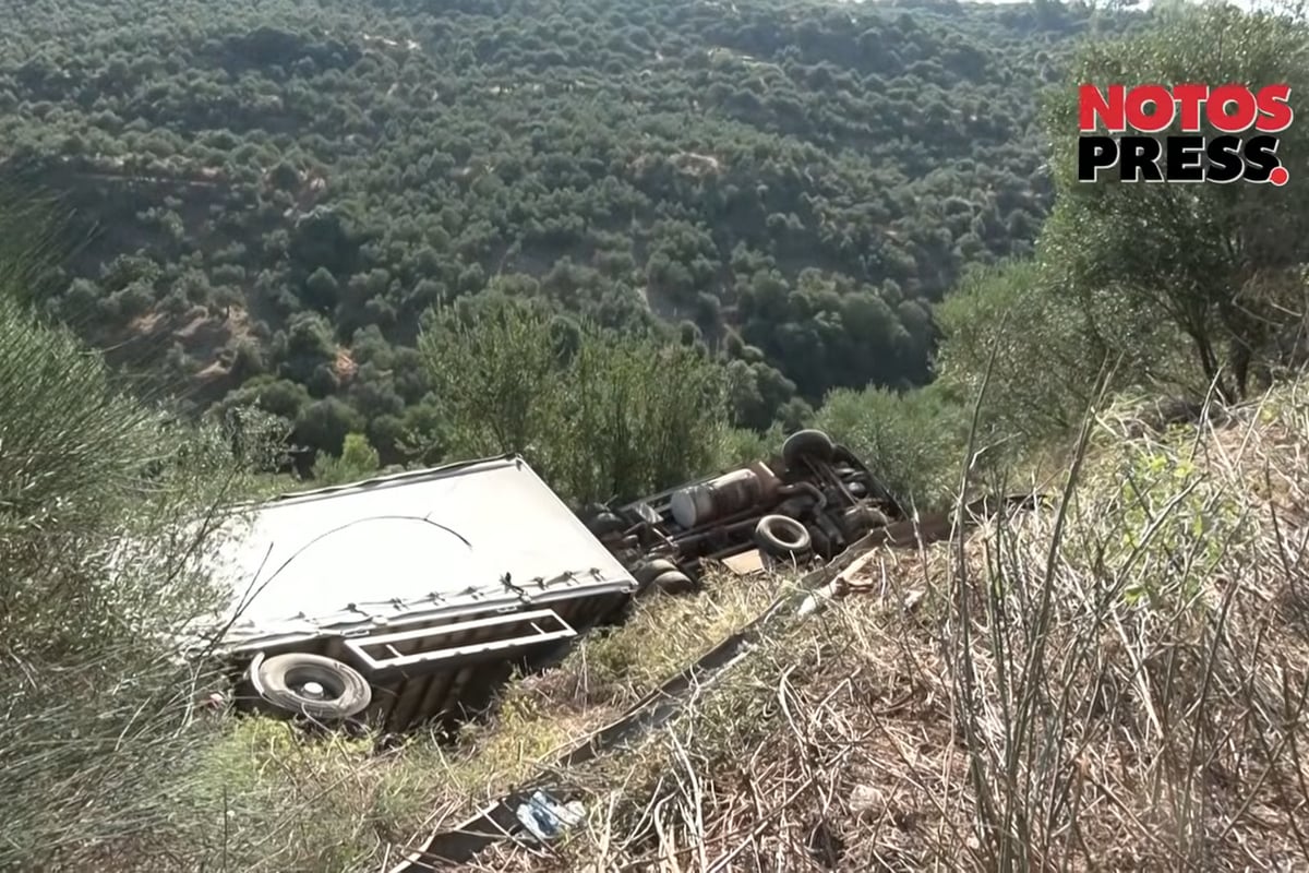 Τροχαίο στη Λακωνία: Νεκρός 48χρονος οδηγός φορτηγού που έπεσε σε γκρεμό – Σοβαρά τραυματίας ο συνοδηγός – ΒΙΝΤΕΟ
