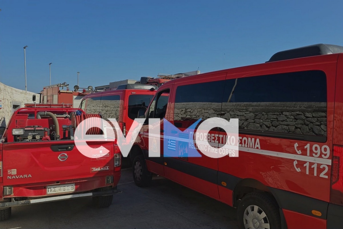 Εύβοια: Πυροσβεστικά οχήματα στο Λιμάνι της Κύμης