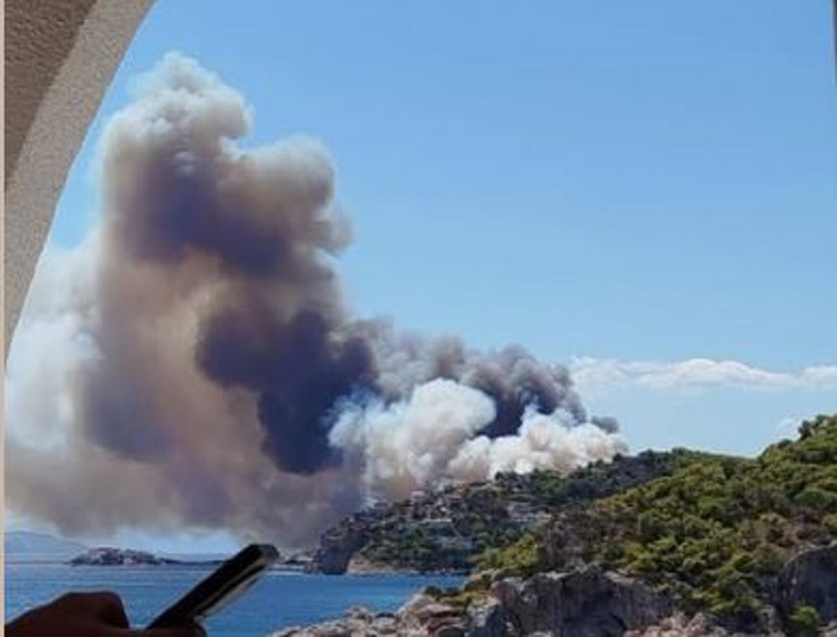 Φωτιά στη Σαλαμίνα: Επιχειρούν και εναέρια μέσα – Ήχησε το 112