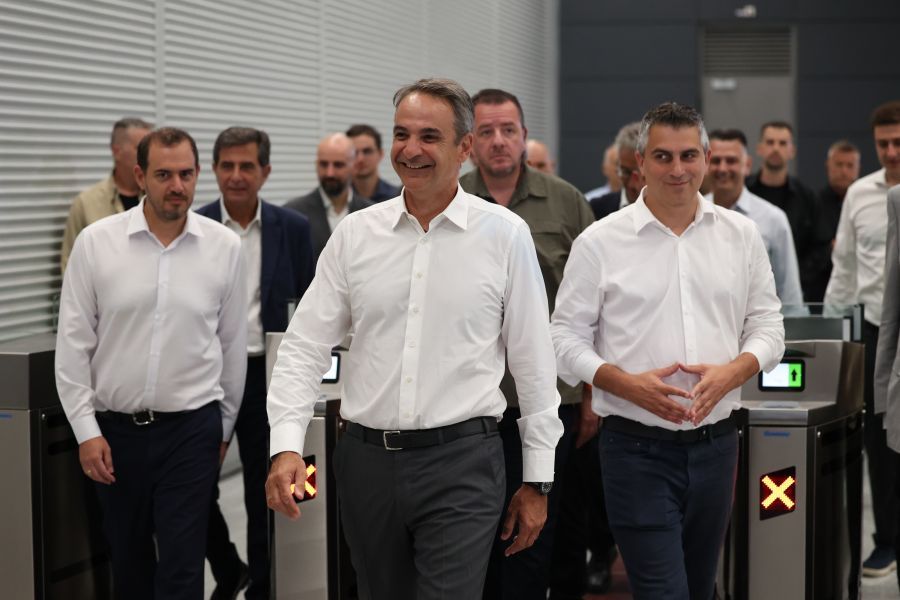 Ο Κυριάκος Μητσοτάκης στα εγκαίνια του Μετρό Καλαμαριάς