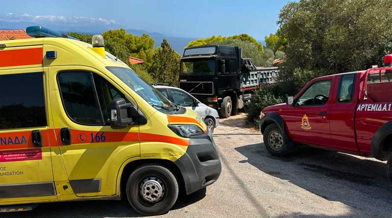 Αρτέμιδα, ατύχημα, εκσκαφέας, ανατροπή