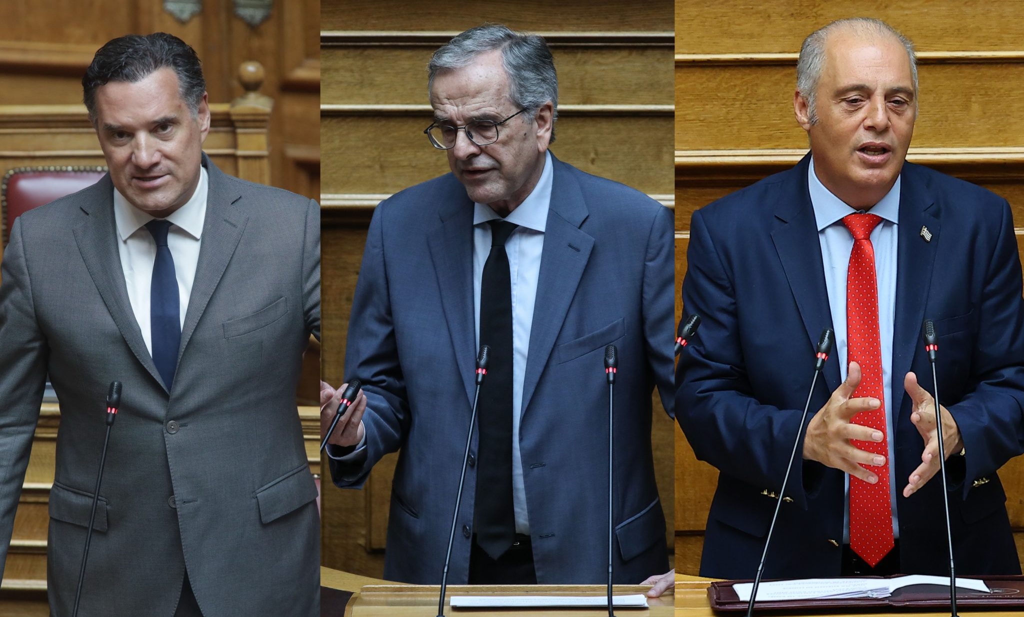 Άδωνις Γεωργιάδης, Αντώνης Σαμαράς, Κυριάκος Βελόπουλος
