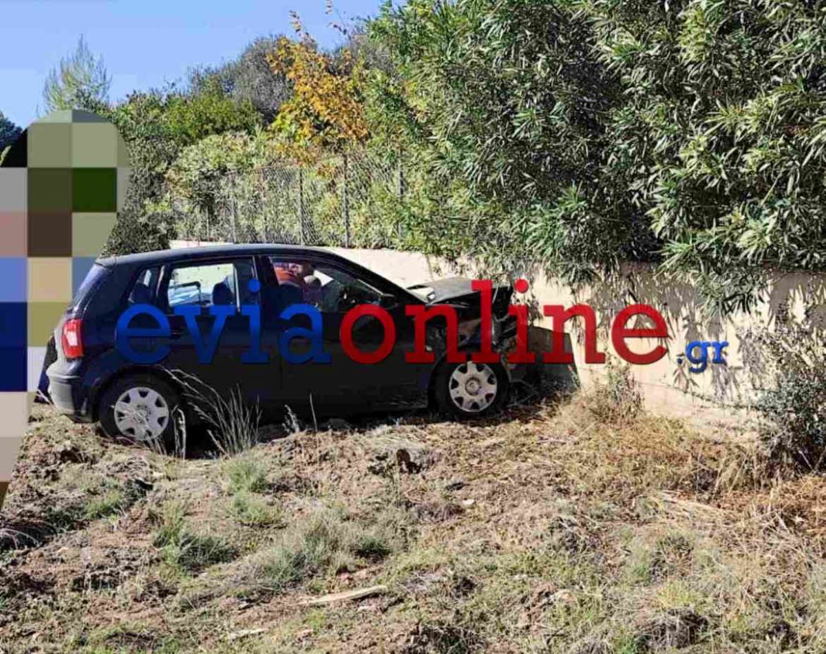 Σοβαρό τροχαίο στην Εύβοια: Αυτοκίνητο «καρφώθηκε» σε μάντρα – Τραυματίστηκε ο 17χρονος οδηγός – ΦΩΤΟ