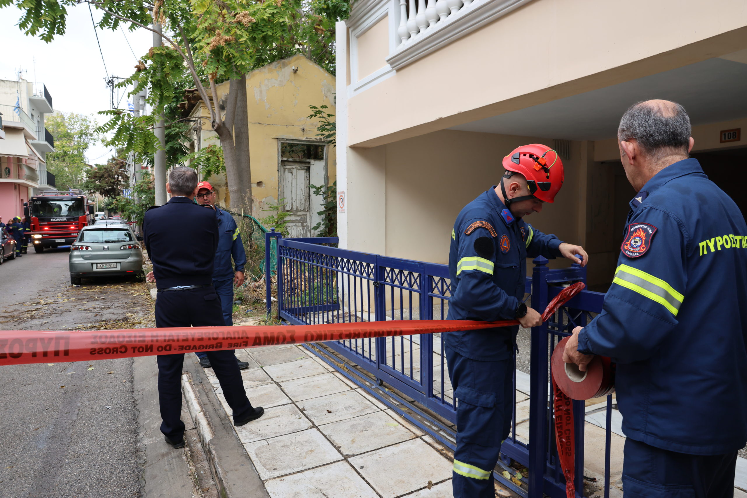Ακαδημία Πλάτωνος, πυροσβεστική, κατάρρευση στέγης και τμήματος κτιρίου