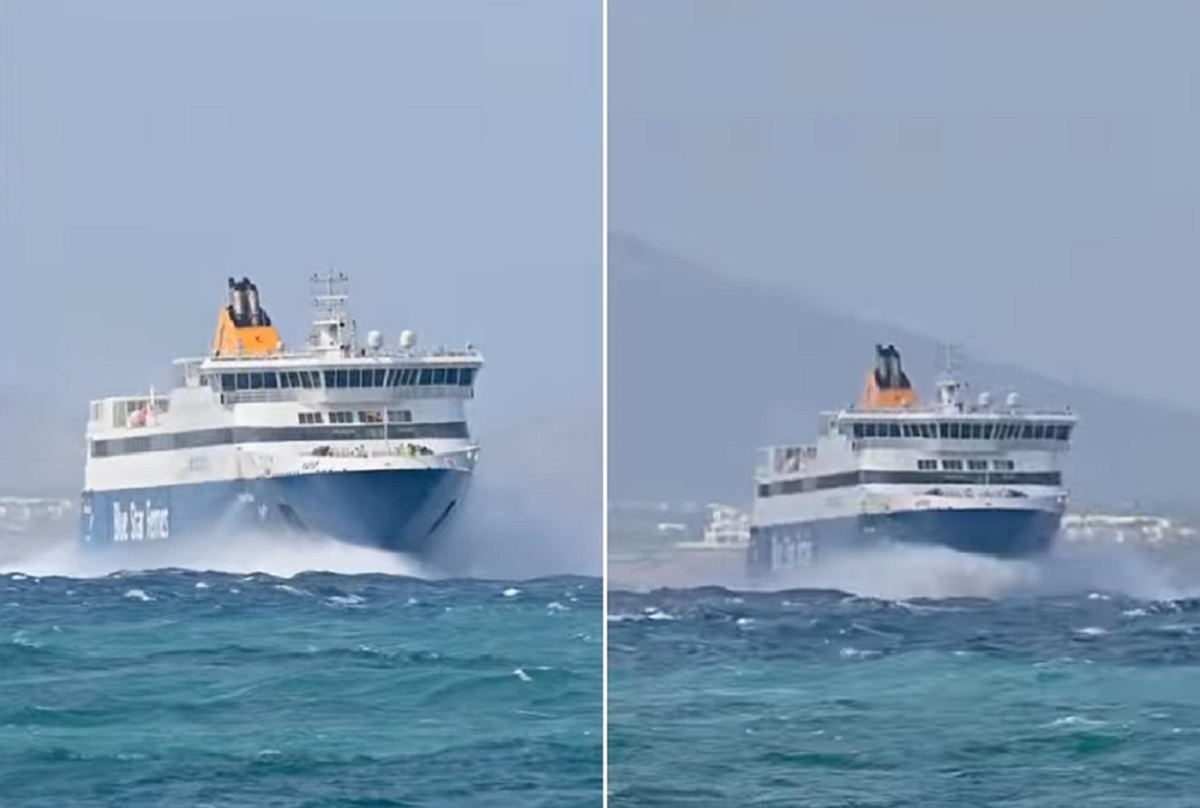 ΒΙΝΤΕΟ: Καρέ καρέ η μάχη του Blue Star Naxos με τη φουρτουνιασμένη θάλασσα στη Νάξο