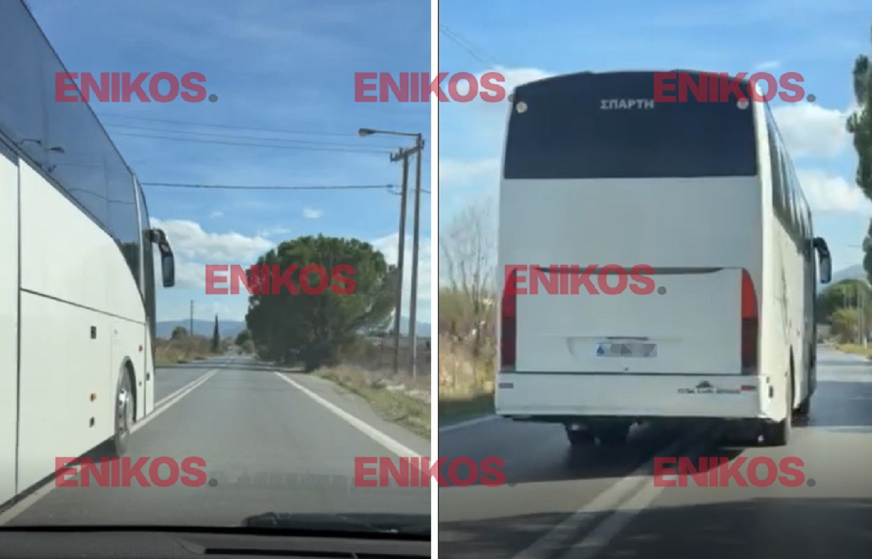 Οδηγός τουριστικού λεωφορείου έκανε προσπέραση σε διπλή διαχωριστική γραμμή – Δείτε το βίντεο αναγνώστη