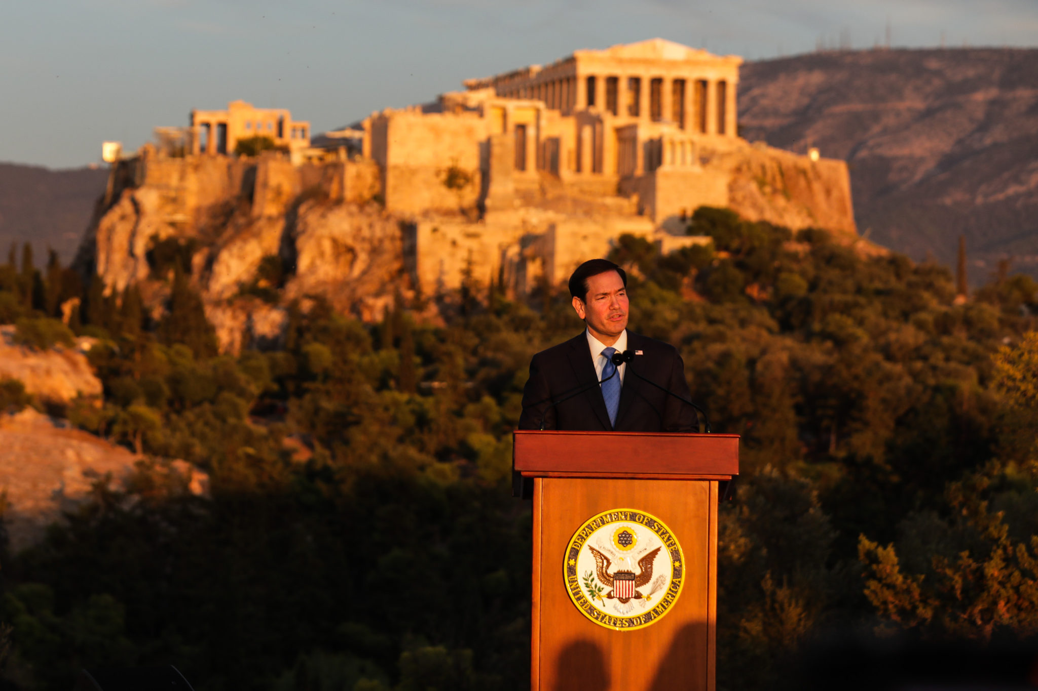 Μάρκο Ρούμπιο, Ελλάδα, ΗΠΑ, Πνύκα, Ακρόπολη