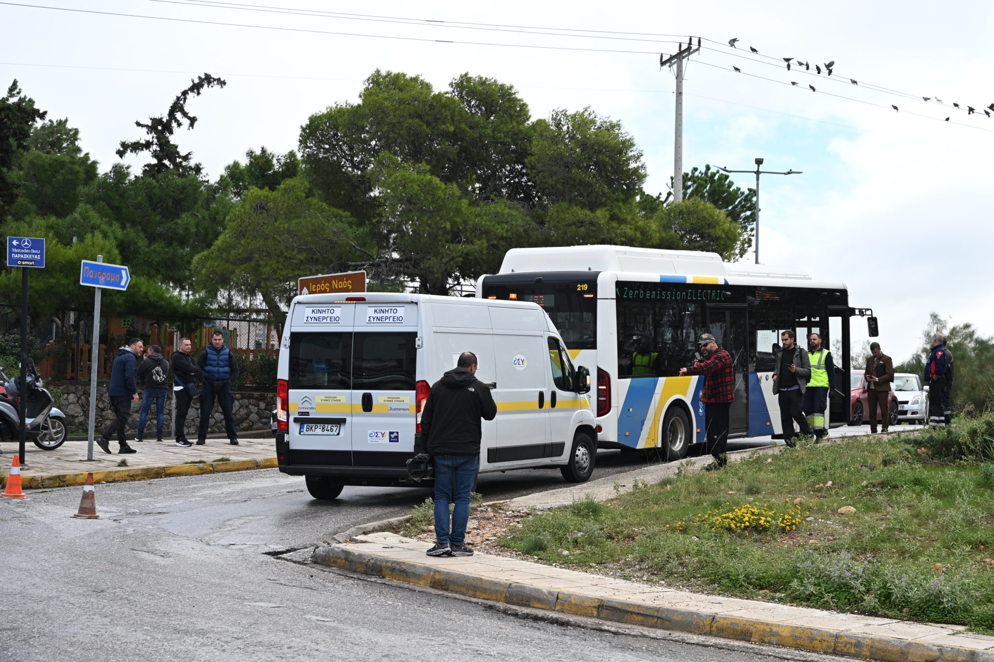 παράσυρση πεζής από λεωφορείο